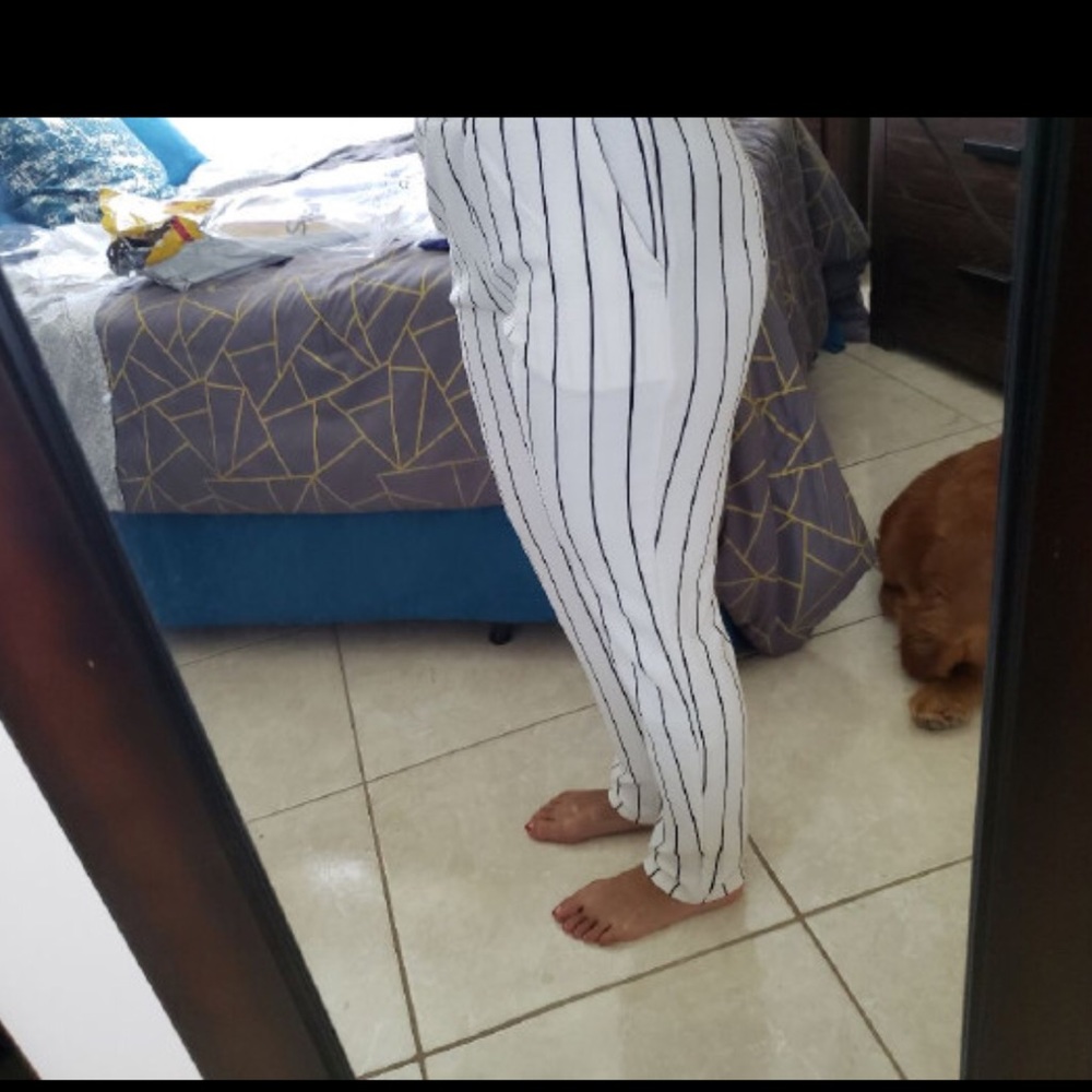 Cigarette pants: striped